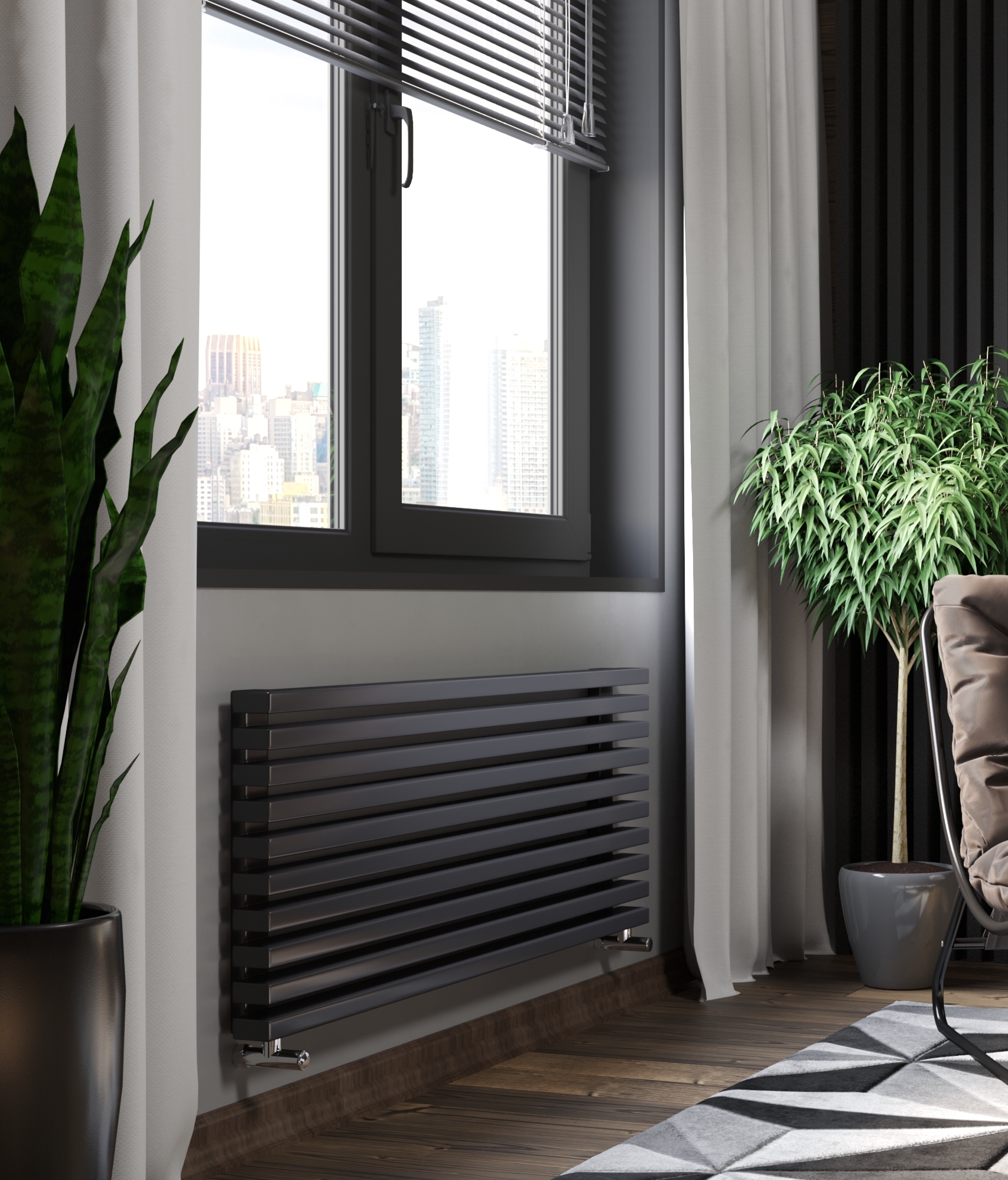Горизонтальный радиатор Loten Grey Z